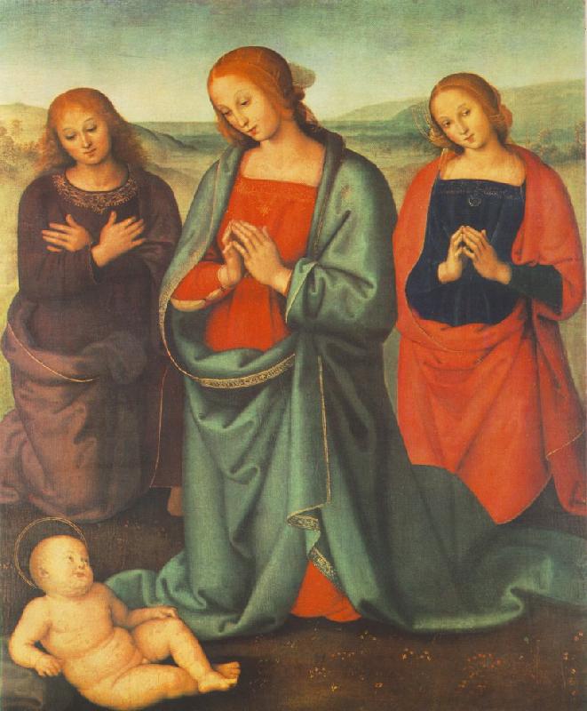 PERUGINO, Pietro Madonna with Saints Adoring the Child a oil painting picture